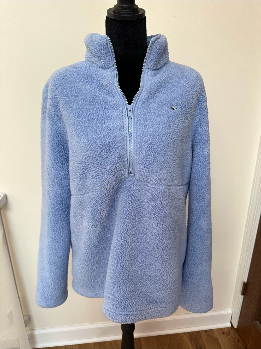 Women’s Vineyard Vines Light Blue Half-Zip Pullover Fleece Size Large